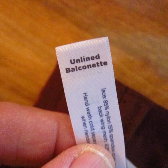 CACIQUE Burgundy Sheer Lace Unlined Balconette Underwire Bra Size 42DDD - Picture 7 of 7